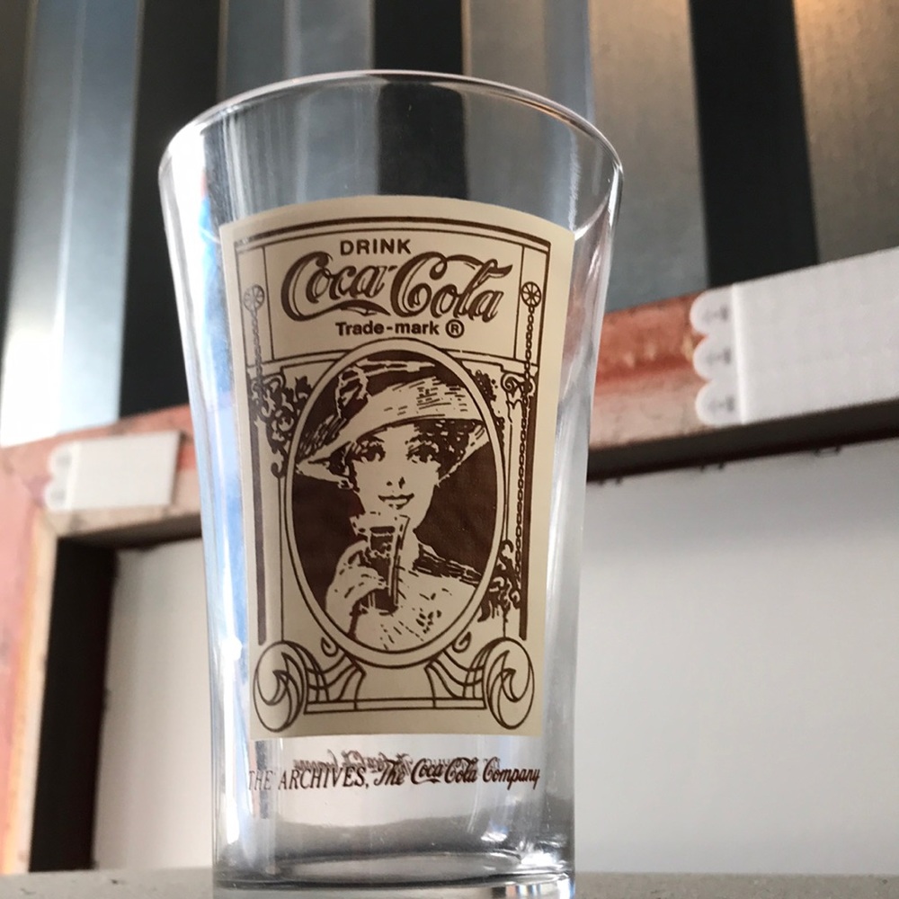 Vintage glass Coca-Cola cups
